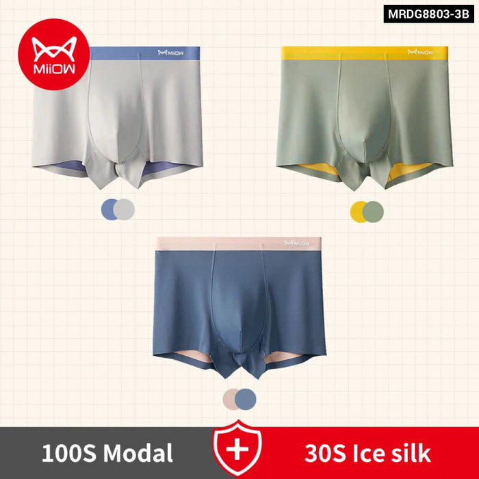 Pack Of 3 Modal Mens Boxers Ice Silk Antibacterial