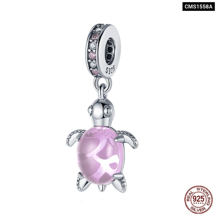 925 Sterling Silver Ocean Series Turtle Crab Mermaid Charms Beads Fit Original Pandora Bracelets Bangles Jewelrys