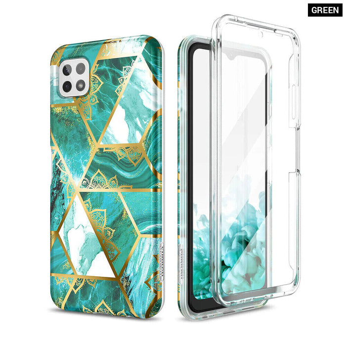 Shockproof Marble Case For Samsung Galaxy A22 With Screen Protector