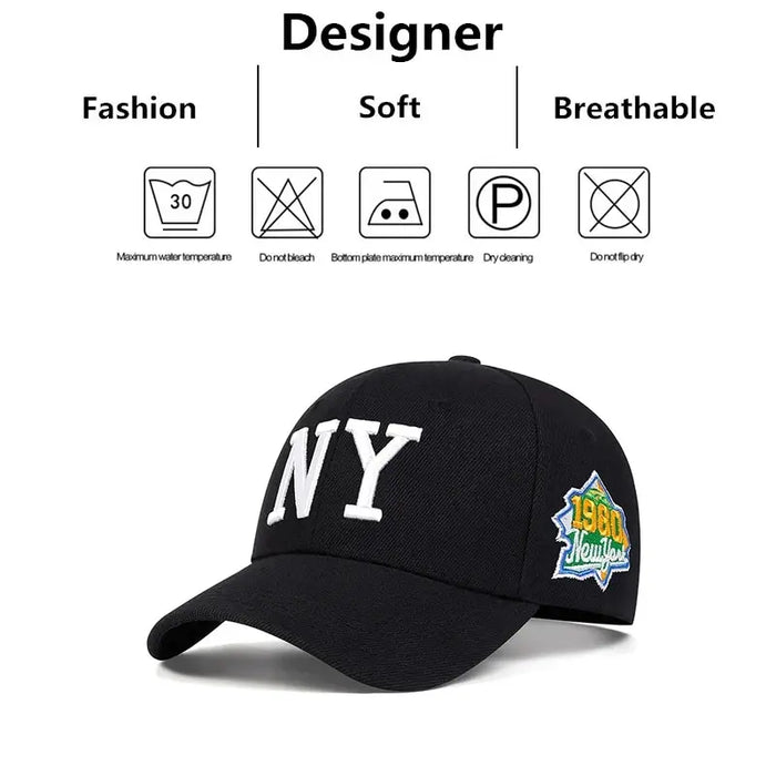 Ny Letter Embroidered Baseball Cap / Hat For Outdoor Wear