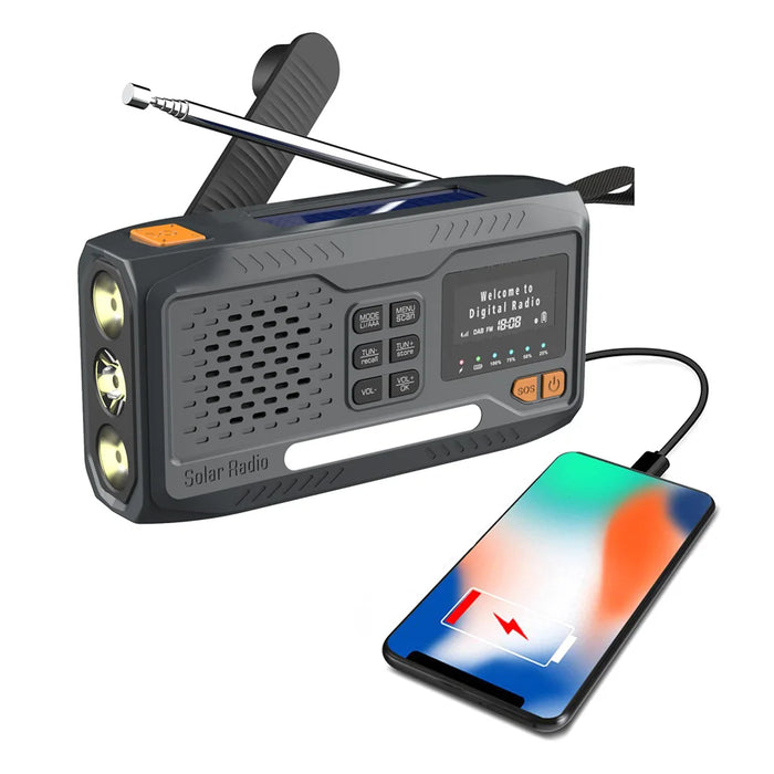 Portable Solar Dab Radio With Bluetooth And Power Bank