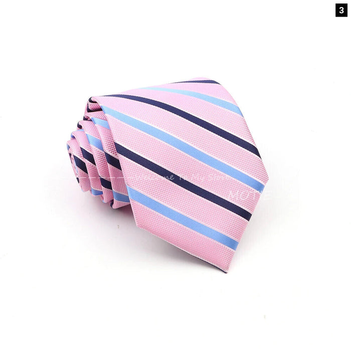 Deep Purple Striped Necktie For Business Weddings And Parties