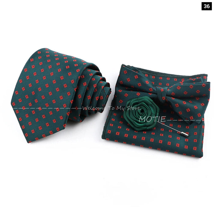 Green Striped Tie Set Elegant Versatile And Stylish