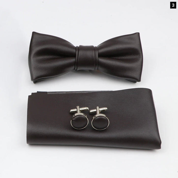 Tie Pocket Square Cufflink And Bowtie Set For Men For Business Weddings And Gifts