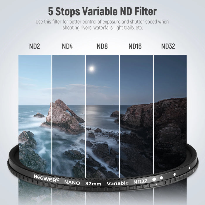 Ultra Slim Hd Variable Nd Filter Nd2 Nd32 No X Cross 30 Layer Nano Coated Optical Glass Adjustable Neutral Density Filter