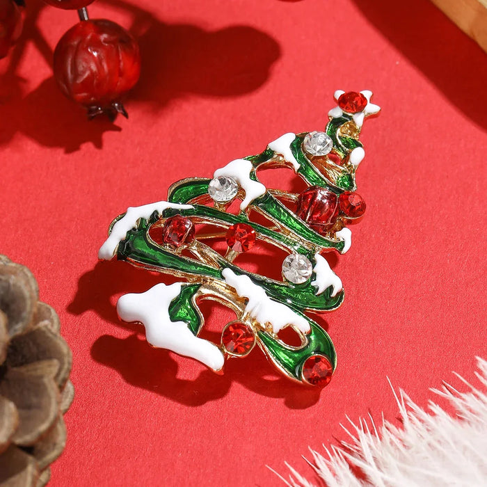 Christmas Tree Enamel Pin Holiday Brooch For Women