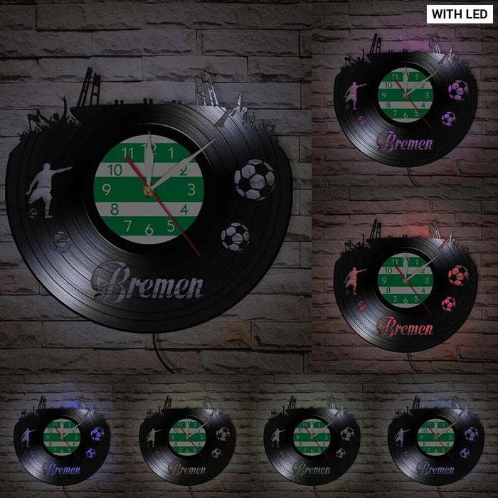 Bremen Skyline Vinyl Record Wall Clock