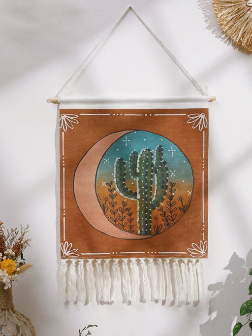 Boho Macrame Cactus Tapestry For Home Decor