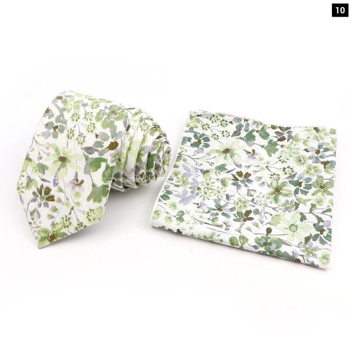 Floral Cotton Tie Set For Parties And Daily Wear