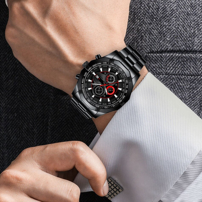 Luxury Fashion Mens Sports Calendar Watches For Men Business Stainless Steel Quartz Wrist Watch Classic Male Casual Watch