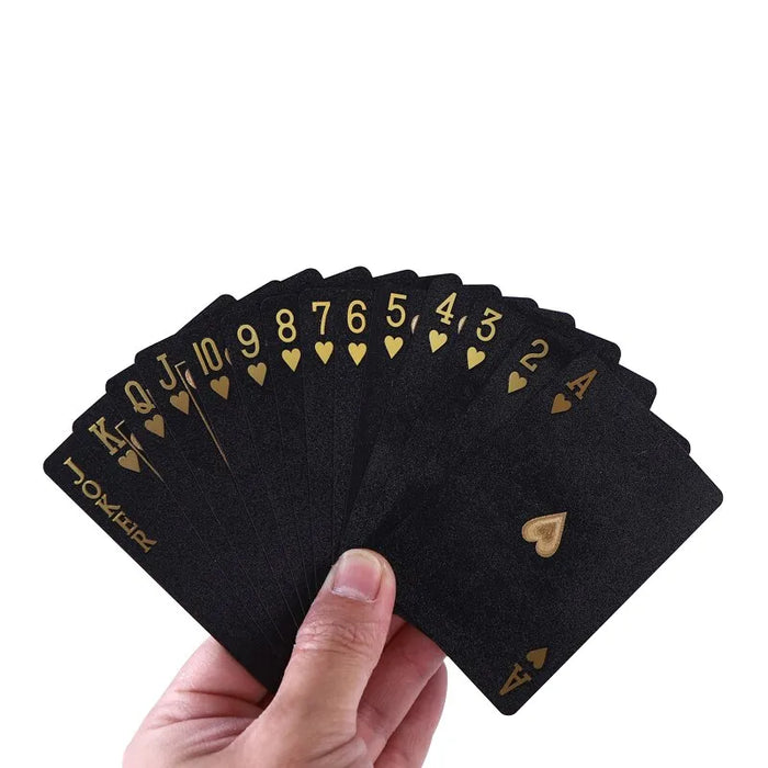 Black Gold Playing Cards Waterproof Poker Suit For Magic Board Games And Gifts