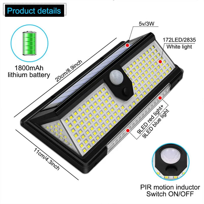 190 Led Solar Wall Light