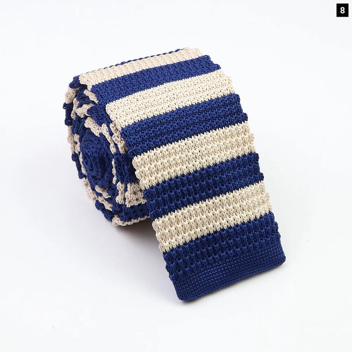 Classic Warm Knit Neck Ties Striped Colourful 6Cm Width