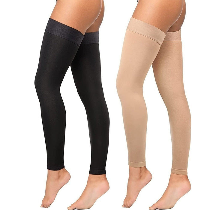 1 Pair Thigh High Footless Compression Stocking Support for Varicose Veins Swelling