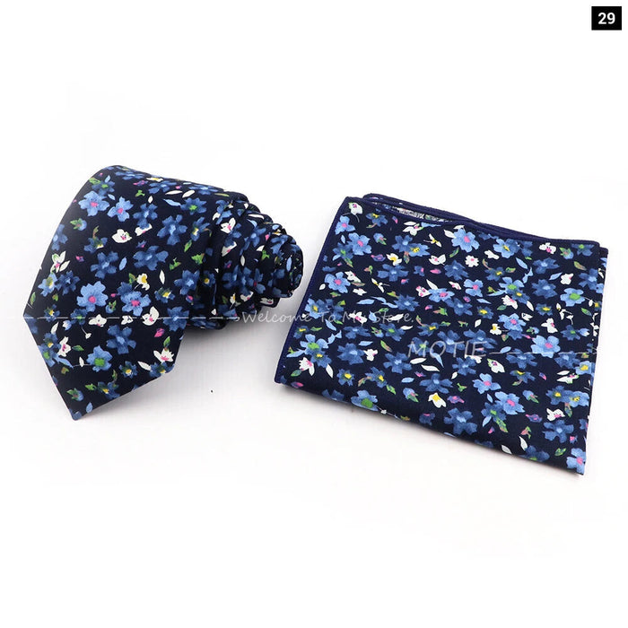 Floral Cotton Tie Set For Parties And Daily Wear