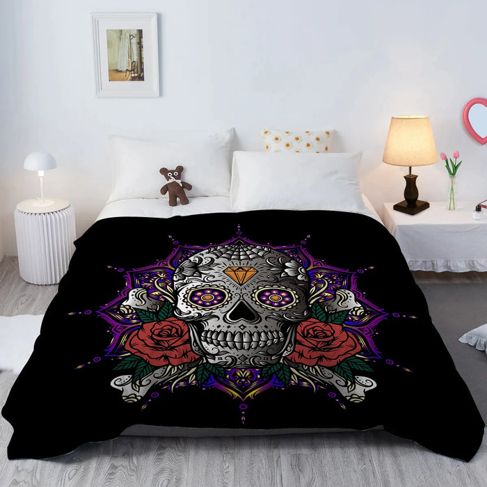 Lotus Brick Skull Throw Blanket Soft And Plush For Sofa Couch And Bed