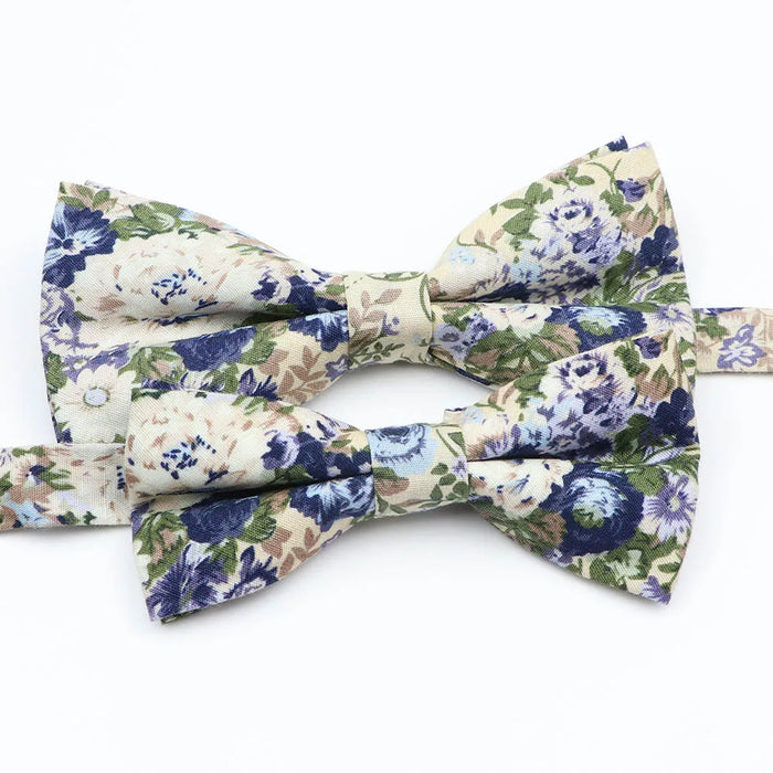 Colourful Floral Bow Ties Fashionable Cotton For Weddings And Parties