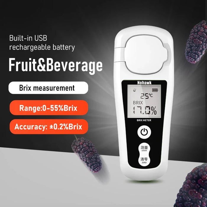 Rechargeable Brix Meter For Measuring Liquid Sugar Content