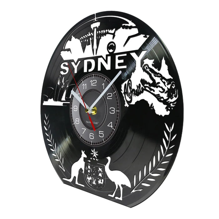 Sydney Skyline Vinyl Record Wall Clock