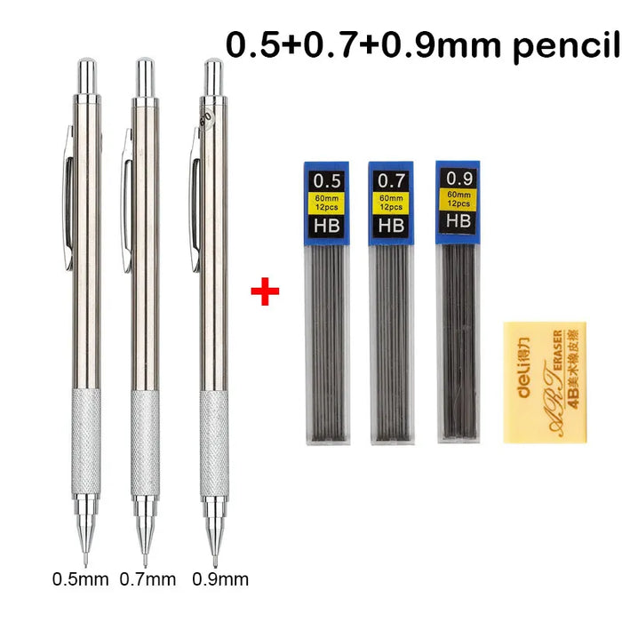 Full Metal Mechanical Pencil Set 0.3 To 2.0Mm Art