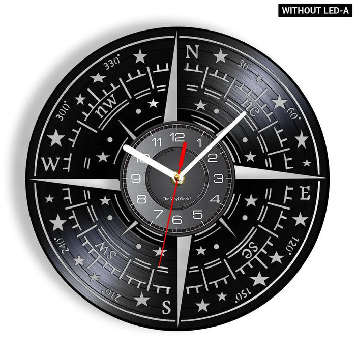 Modern Nautical Compass Wall Clock