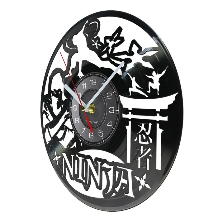 Japanese Warrior Vinyl Record Wall Clock