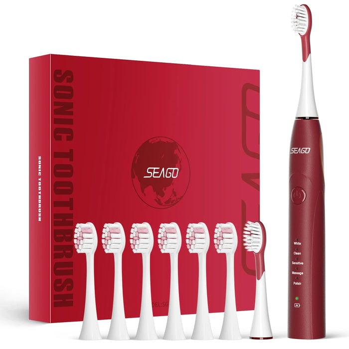 Kids Sonic Toothbrush 8 Brush Heads 5 Modes Smart Timer