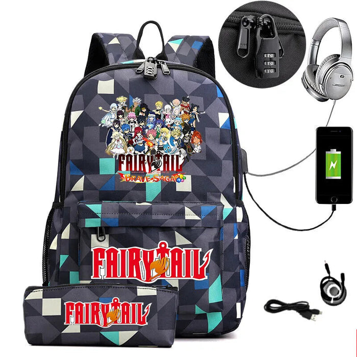 Fairy Tail Anime Print Bag For Youth Students School Leisure And Travel Backpack For Boys And Girls