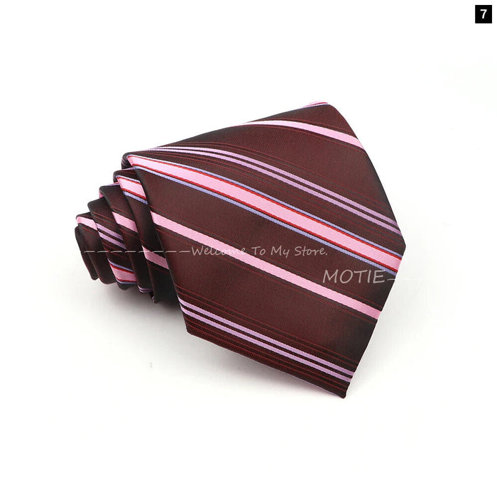 Blue Striped Polyester Tie For Men For Business Weddings And Daily Wear