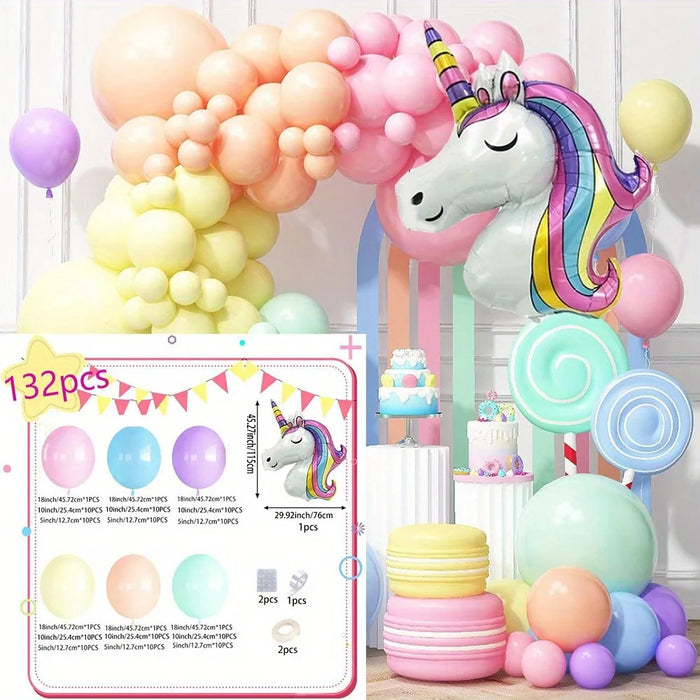 132Pcs Cute Balloon Garland Arch Set Wedding Birthday Party Anniversary Graduation Decoration Holiday Decoration