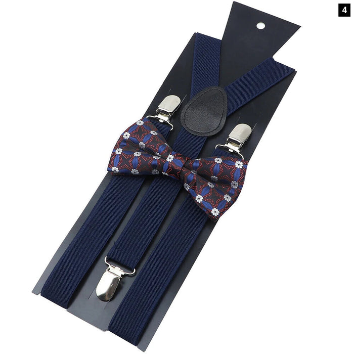 Colourful Suspenders And Bow Tie Set