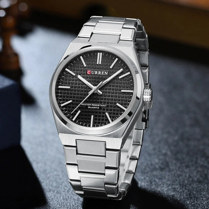 Fashion Unique Quartz Men'S Wrist Watches Stainless Steel Strap Watch Luminous Hands Clock