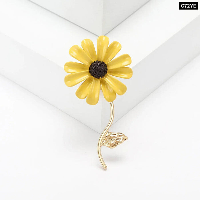 Korean Style Daisy Resin Flower Brooches Luxury Office Party Jewelry