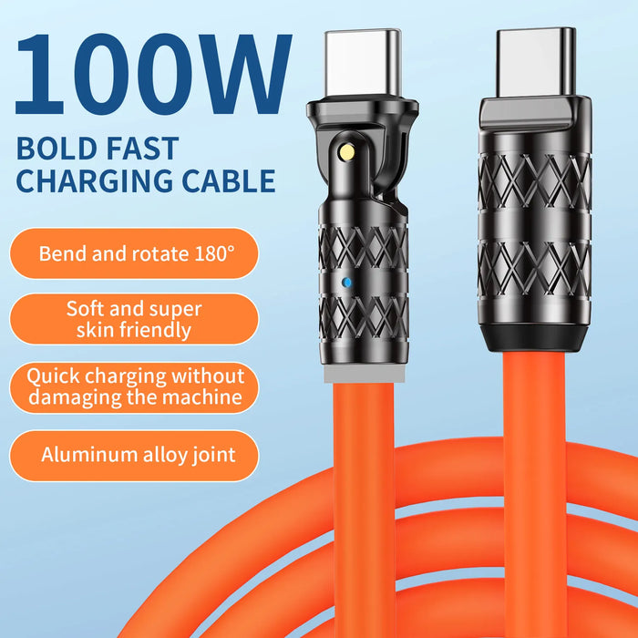 100W Usb C To C Cable For Iphone15 Pro Max Xiaomi Poco F5 Fast Charge Data