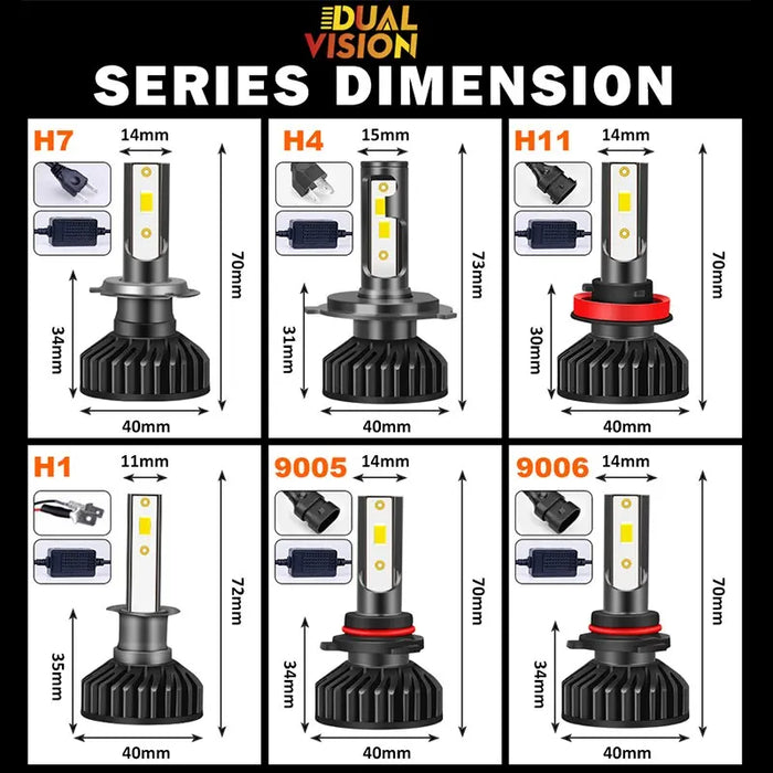 60000Lm Mini Canbus Led Car Headlight