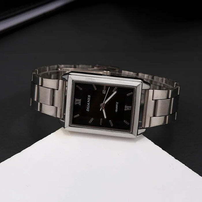 3PCS Set Fashion Mens Watches Simple Men Business Mesh Belt Quartz Watch Male Casual Eagle Necklace Bracelet Wristwatch