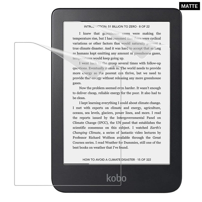 2-Pack Anti-Glare Premium Full-Coverage Screen Protector for Kobo Clara 2E