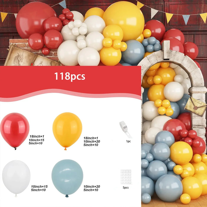 Hot Pink Green Orange Lime Green Blue Yellow Latex Rainbow Balloon Kit Suitable For Hawaii Birthday Pool Party Decoration