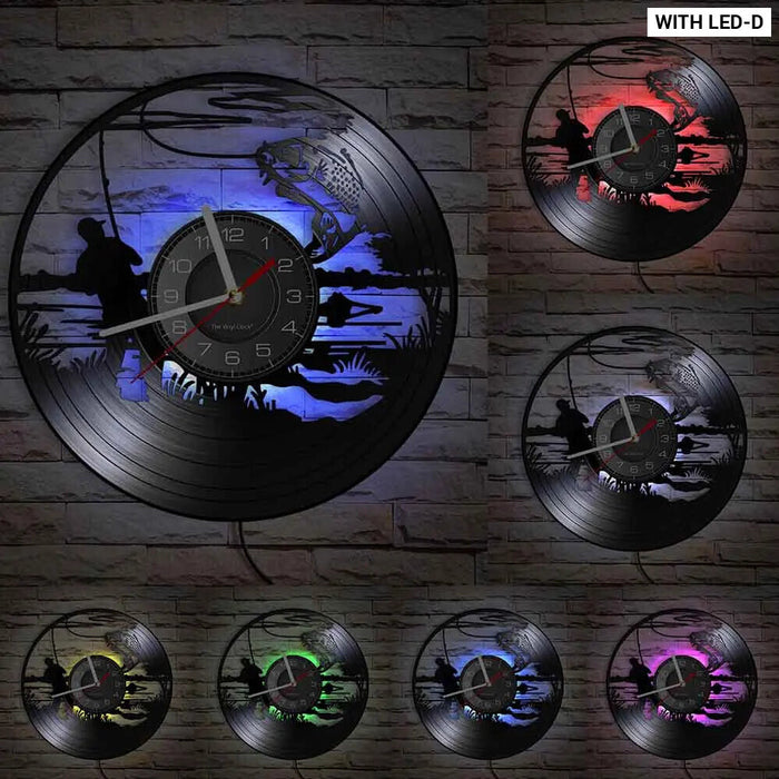 Modern Fly Fishing Vinyl Record Wall Clock