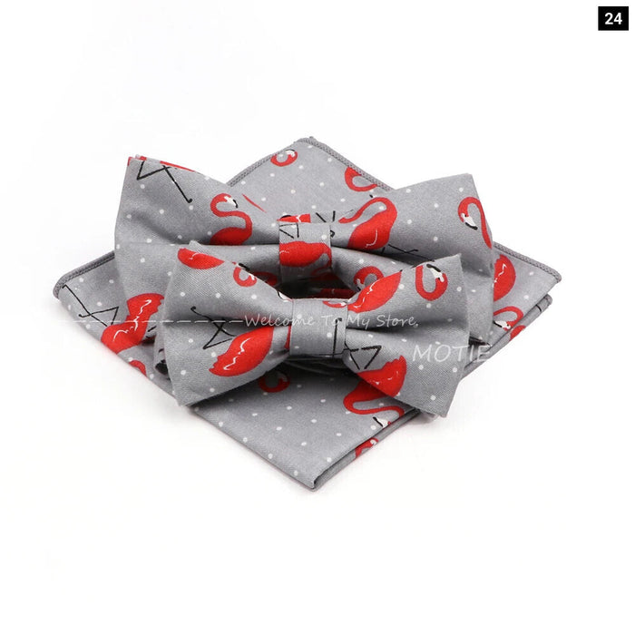 Colourful Cotton Bowtie Set For Parties And Gifts