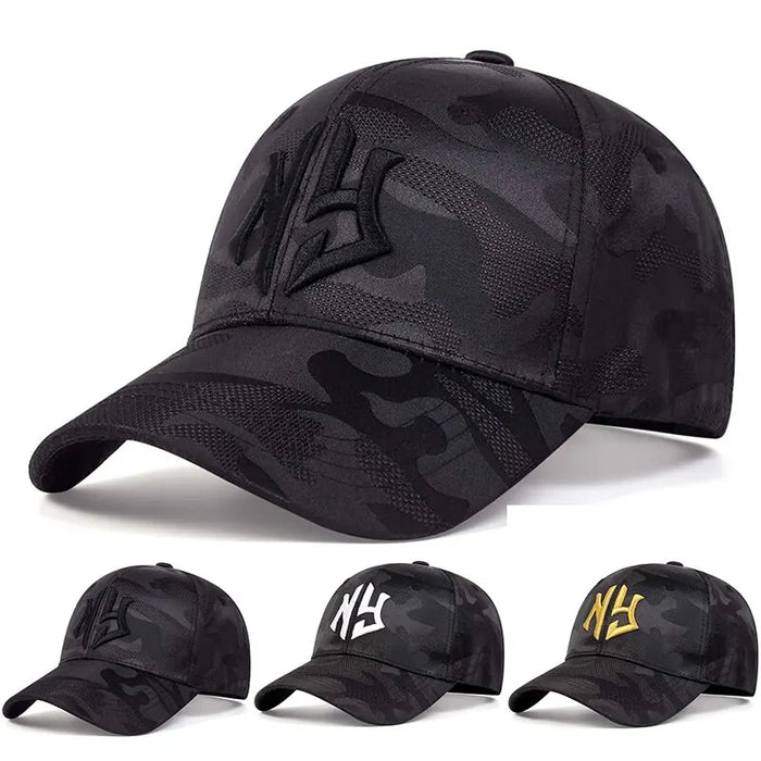 Embroidered Camo Baseball Hat For Outdoor Wear