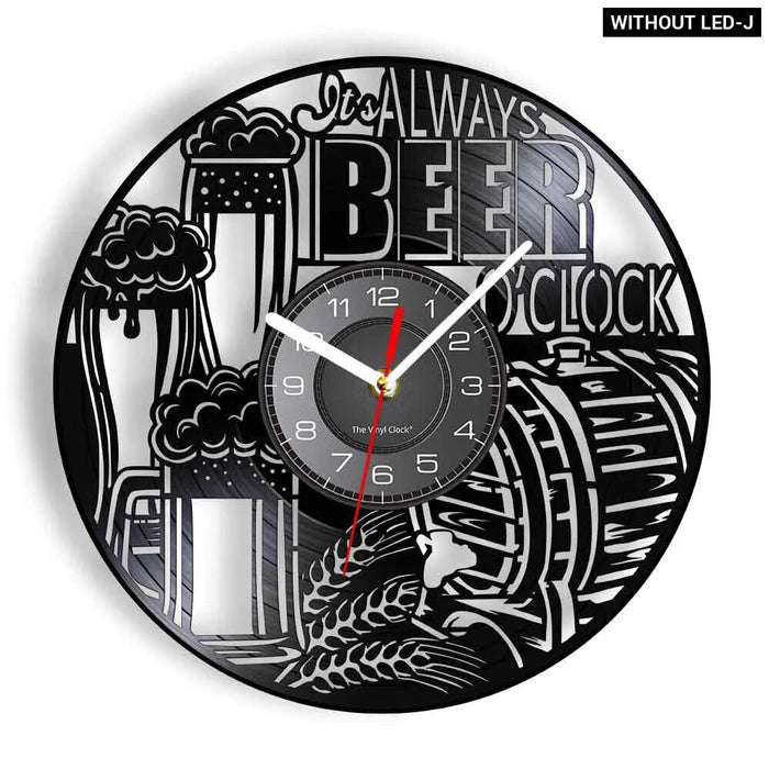 Pub Wall Clock Vinyl Record Beer Lover