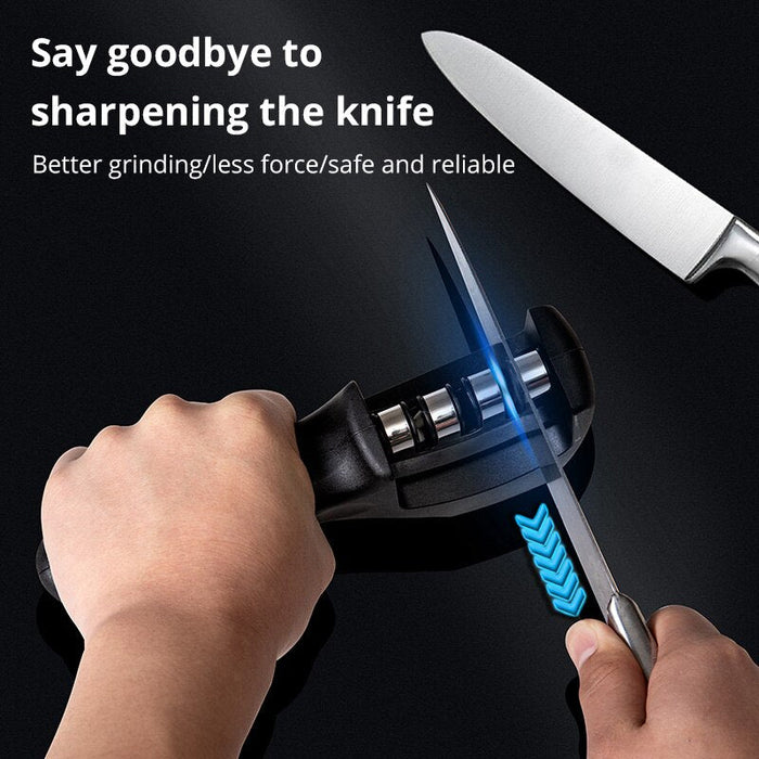 3 Stages Type Quick Sharpening Tool Knife Sharpener Handheld Multi Function With Non Slip Base Kitchen Knives