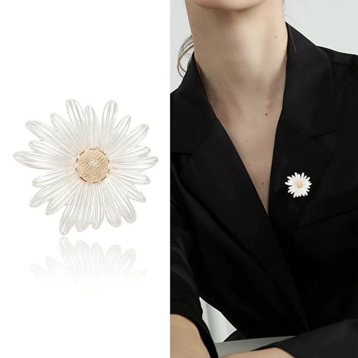 Snow Chrysanthemum Brooch Enamel Lapel Pin For Womens