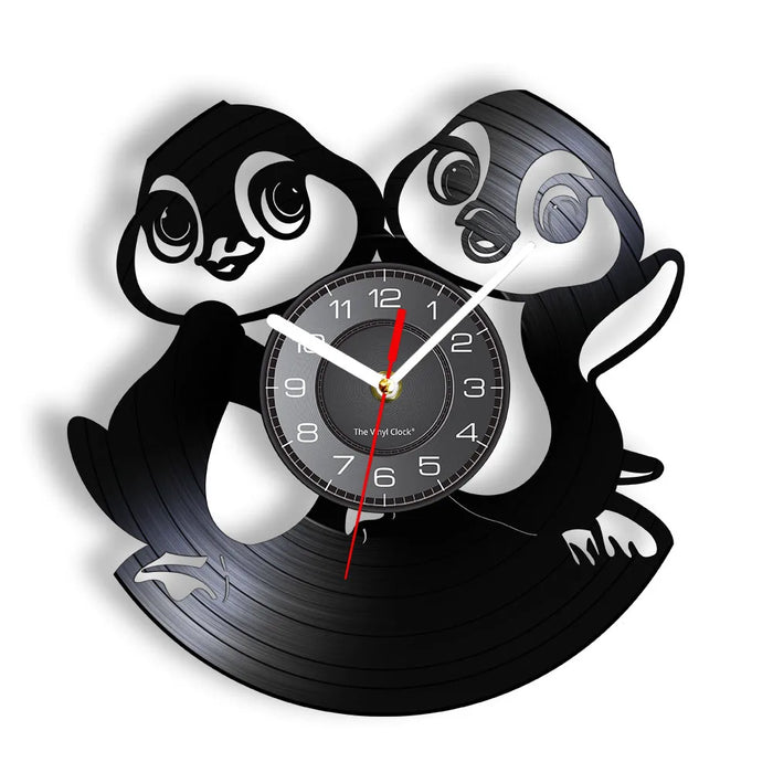 Penguin Vinyl Record Wall Clock