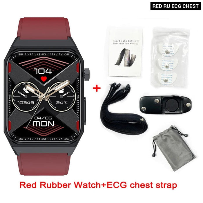 Mens 1.9Inch Heart Rateblood Glucose Pressure Oxygen Body Temperature Monitor Smartwatch