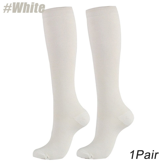 1Pair Nylon Compression Simple In Tube Socks For Men Women