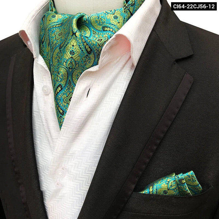 British Gentlemans Jacquard Paisley Ascot Set For Weddings