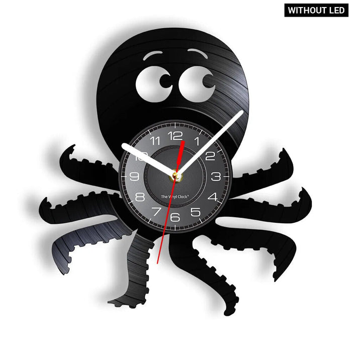 Octopus Vinyl Record Wall Clock