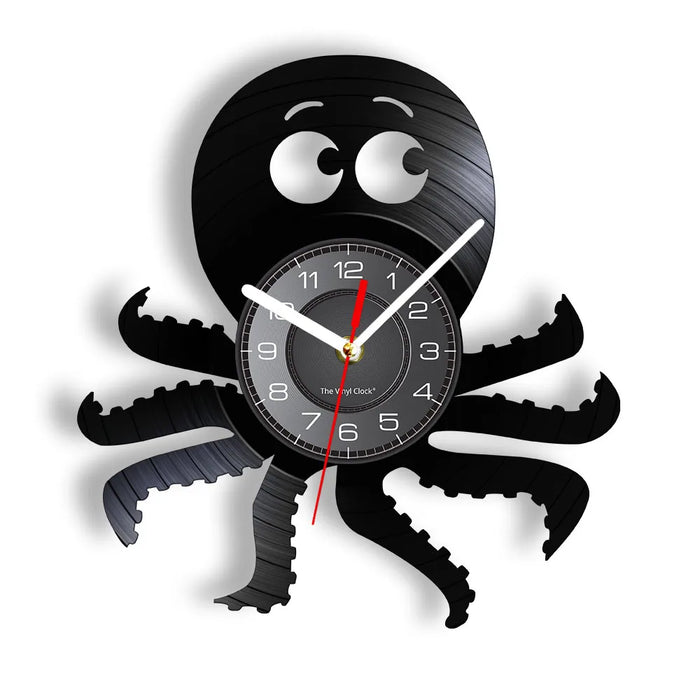 Octopus Vinyl Record Wall Clock